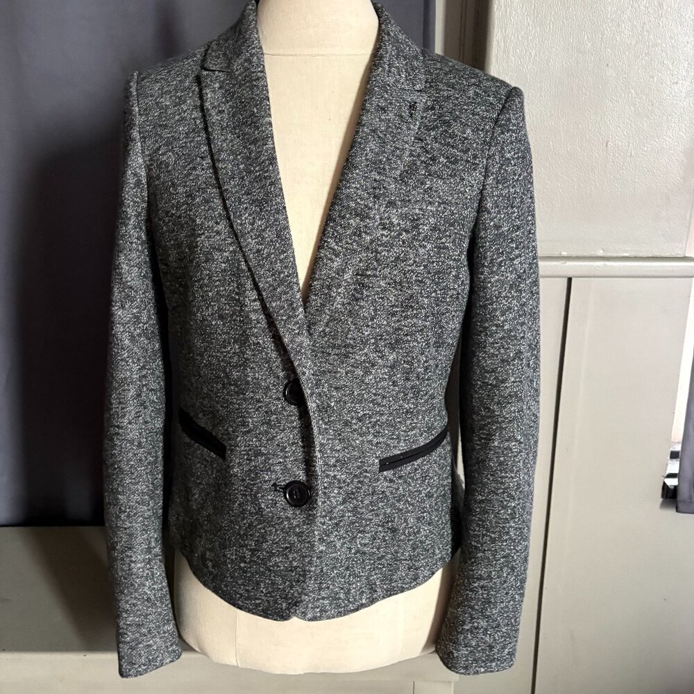 Tommy Hilfiger Marled Gray Elbow Patch Blazer Size 6